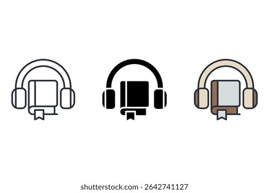 learning support icons isolated on White Background. Flat style design