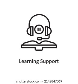 Learning Support vector Outline Icon Design illustration. Educational Technology Symbol on White background EPS 10 File