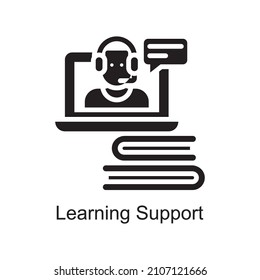 Learning Support Vector Solid Icon Design Stock Vector (Royalty Free ...