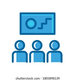 Learning symbol blue icon vector illustration