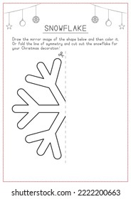 Learning Symmetry through Snowflake Drawing and Cutting