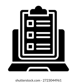 Ilustración vectorial de estilo de glifo de icono de tarea de aprendizaje
