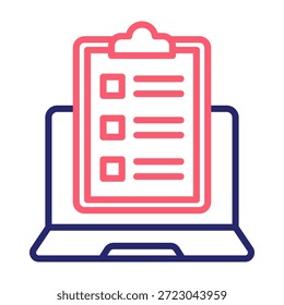 Icono de tarea de aprendizaje Línea Color Estilo Ilustración vectorial