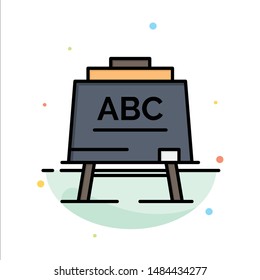 Learning, Teacher, Abc, Board Abstract Flat Color Icon Template. Vector Icon Template background