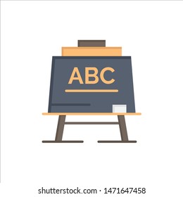 Learning, Teacher, Abc, Board  Flat Color Icon. Vector icon banner Template