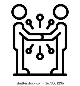 Learning teamwork icon. Outline learning teamwork vector icon for web design isolated on white background