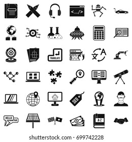 Learning technology icons set. Simple style of 36 learning technology vector icons for web isolated on white background