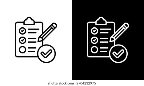 Learning Test Outline White Icon Set Design