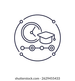 learning time icon in line design