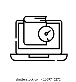 Learning time line icon, concept sign, outline vector illustration, linear symbol.