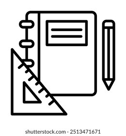 ícone do Learning Tools linha ilustração de vetor