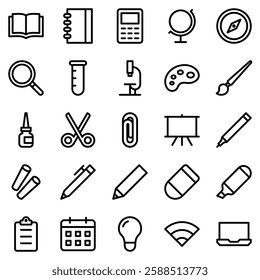 Learning Tools icon vector collection