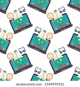 Learning tools seamless pattern design, Repeat textile design. Fabric print.