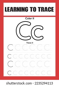 Learning to Trace Kids Activity workesheet