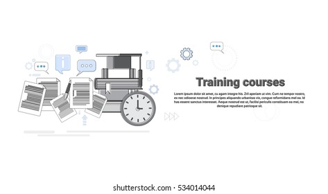 Learning Training Courses Education Web Banner Vector Illustration