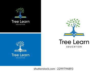 learning tree logo design. university education logo