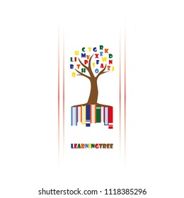 Learning Tree Logo Template. Education, Letters, Books
