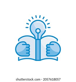 Learning vector blue colour icon style illustration. EPS 10 file