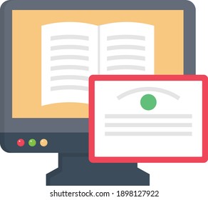 learning vector colour flat icon