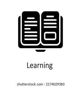 Learning vector filled outline Icon Design illustration on White background. EPS 10 File