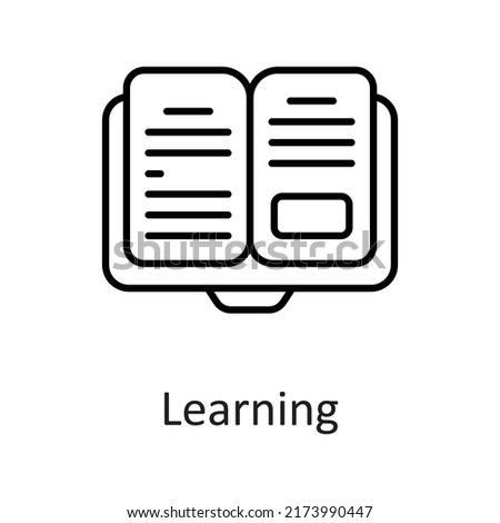 Learning vector filled outline Icon Design illustration on White background. EPS 10 File