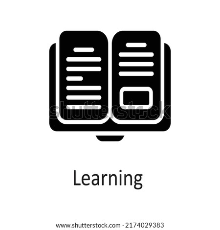 Learning vector filled outline Icon Design illustration on White background. EPS 10 File