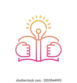 Learning vector gradient icon style illustration. EPS 10 file