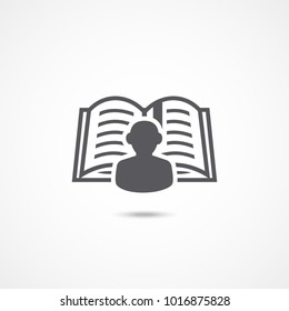 Learning vector icon on white background