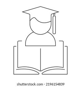 Icono del vector de aprendizaje sobre fondo blanco. Icono de educación