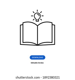 Learning Vector Icon, Open Book Symbol. Modern, Simple Flat Vector Illustration for Web Site or Mobile App. Icon as Educational Literature, Bookstore, Textbook, Notebook, Ebook.