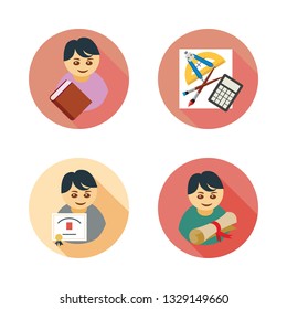 learning vector icon set