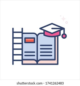 learning vector icon style illustration. Startup and New Business outline filled symbol icon. EPS 10