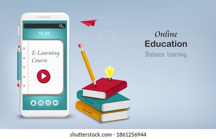 Learning with video and book for online education