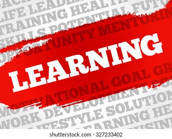Learning word cloud, business concept