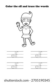 Aprendizagem Planilha Elf Caractere Saudação Coloração Rastreamento