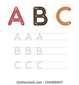 Learning Write Letter Abc Practical Sheet Stock Vector (Royalty Free ...