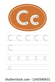 Learning Write Letter C Practical Sheet Stock Vector (Royalty Free ...