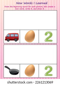 Learning to Write Three-Letter Words Worksheets, Kids Worksheets, Homeschool, Phonics, Beginning Sounds Worksheets, Logic Literacy Worksheets, Solution vet and pet

