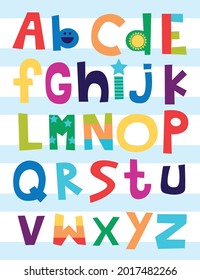 Learns Alphabet Az Kids Children Education Stock Vector (Royalty Free ...