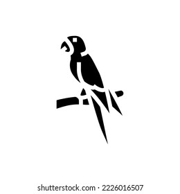 aprende el vector de icono de glifos exóticos de macaw bird. la señal exótica del ave macaw aprende. ilustración de símbolo aislado