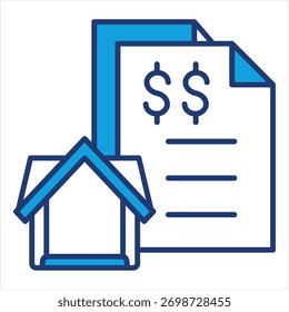 Ilustração do Vetor do Ícone Azul do Contrato de Leasing