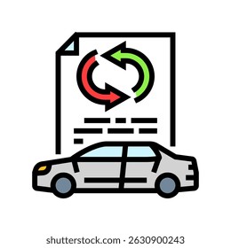 lease agreement car dealership color icon vector. lease agreement car dealership sign. isolated symbol illustration