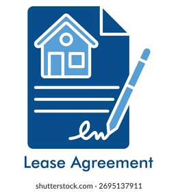 Lease Agreement Icon in Duotone Solid Style. Vector Illustration