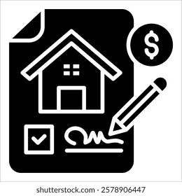 Lease Agreement Icon Element For Design