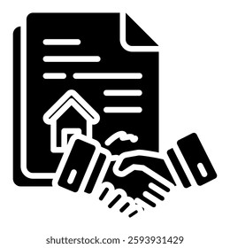Lease Agreement Icon in Glyph Style. Simple Vector Design. Simple Vector Glyph Icon