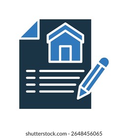 Lease Agreement Icon Mixed Vector Illustration