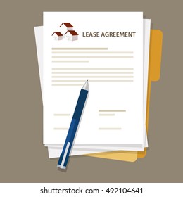 Lease agreement property house document paper pen