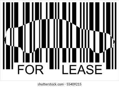 for lease car bar-code, Isolated over background, vector ILLUSTRATION