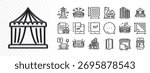 Lease contract, Building and Square area line icons for web app. Glare of light effect. Message icon. Pack of Court building, Lighthouse, Arena stadium pictogram icons. Vector
