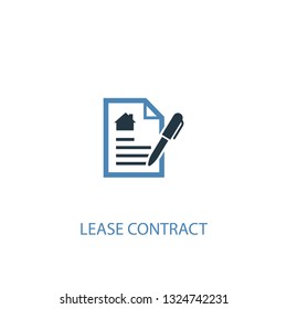 Lease Contract Concept 2 Colored Icon. Simple Blue Element Illustration. Lease Contract Concept Symbol Design. Can Be Used For Web And Mobile UI/UX